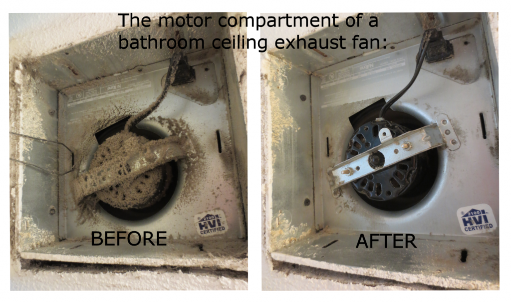 Before-After Bathroom Vent Motor - Fire Hazard