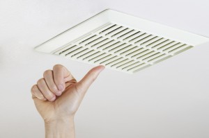 Thumbs Up for bathroom exhaust fan to illustrate shower tips by Mini Mops House Cleaning