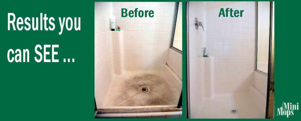 Mini Mops House Cleaning Before and After Photos of a Dirty Shower